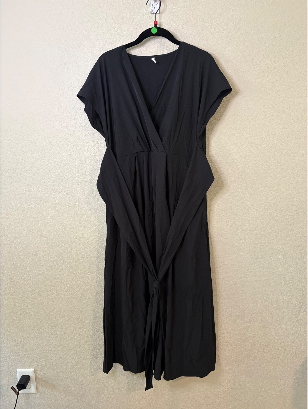 Halara Large Breezeful™ V Neck Short Sleeve Pocket Tie Back Quick Dry Midi Dress